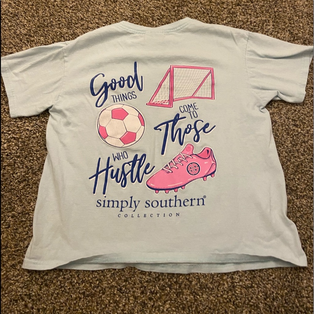 girls simply southern soccer tee